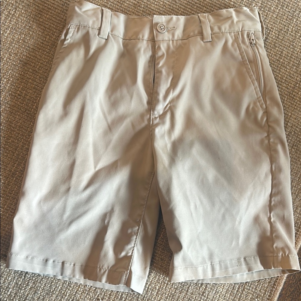 Lands' End Tan Flat Front Shorts